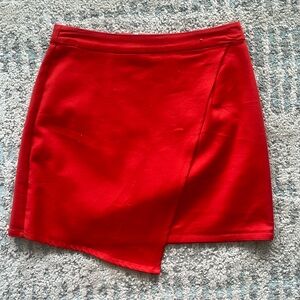 Super down red mini skirt size XS